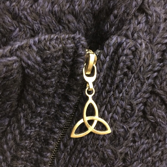 Women’s Aran Cable Knit Side Zip Sweater Size XL Deep Water Blue - Picture 3 of 7